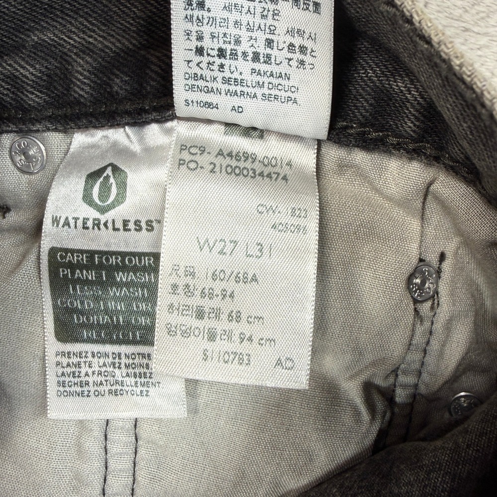 Levi's 501 81 Jeans Men 27x31 Gray Button Fly Straight Premium Wash Denim Preppy - Picture 7 of 13